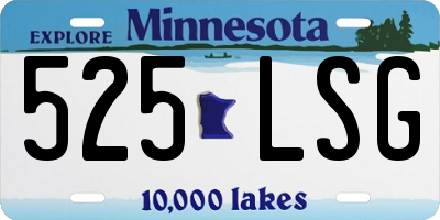 MN license plate 525LSG
