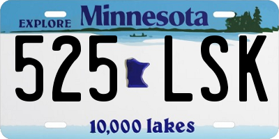 MN license plate 525LSK