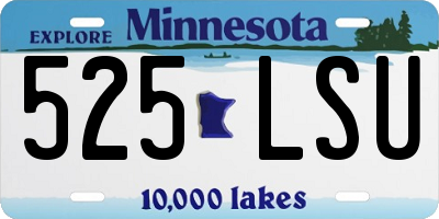 MN license plate 525LSU