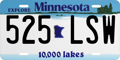 MN license plate 525LSW