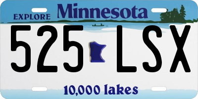 MN license plate 525LSX