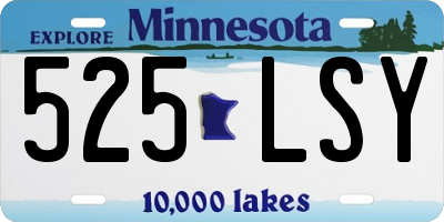 MN license plate 525LSY