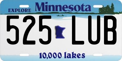 MN license plate 525LUB
