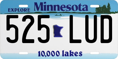 MN license plate 525LUD