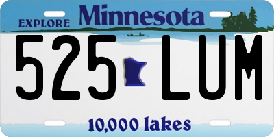 MN license plate 525LUM