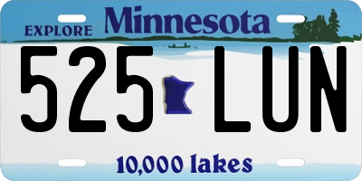 MN license plate 525LUN