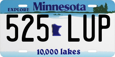 MN license plate 525LUP