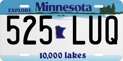 MN license plate 525LUQ
