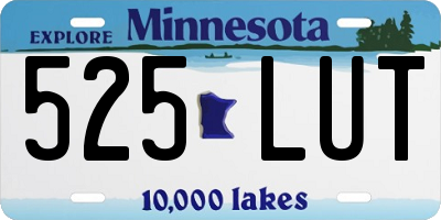 MN license plate 525LUT