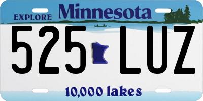 MN license plate 525LUZ