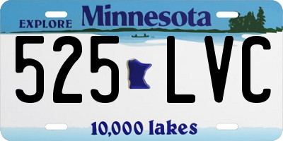MN license plate 525LVC