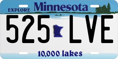 MN license plate 525LVE