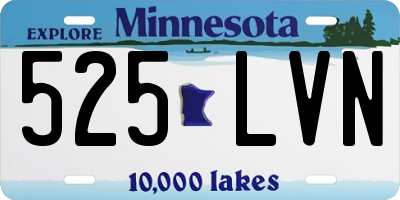 MN license plate 525LVN