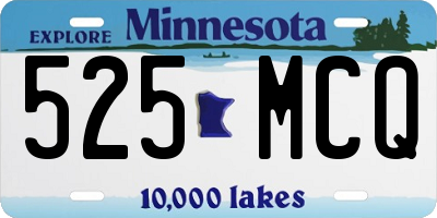 MN license plate 525MCQ