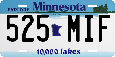 MN license plate 525MIF