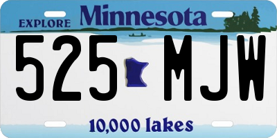 MN license plate 525MJW