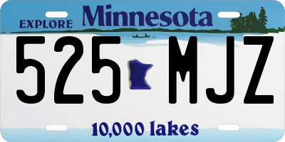 MN license plate 525MJZ