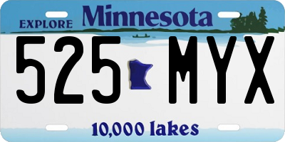 MN license plate 525MYX
