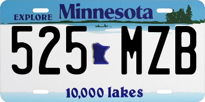 MN license plate 525MZB