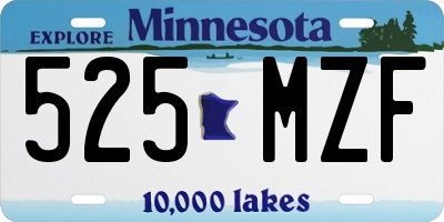 MN license plate 525MZF