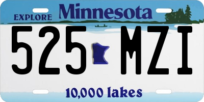 MN license plate 525MZI