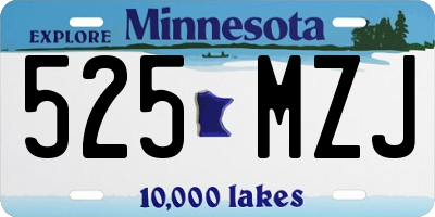 MN license plate 525MZJ