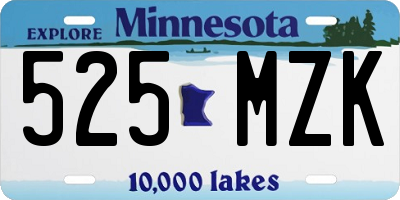 MN license plate 525MZK