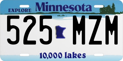 MN license plate 525MZM