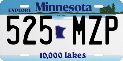 MN license plate 525MZP
