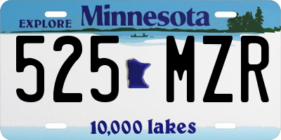 MN license plate 525MZR