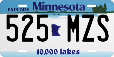 MN license plate 525MZS