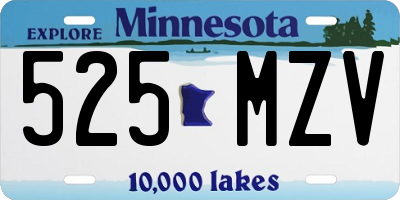 MN license plate 525MZV