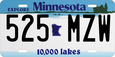 MN license plate 525MZW