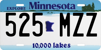 MN license plate 525MZZ