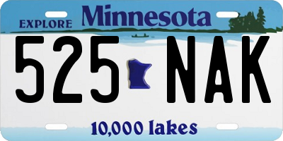 MN license plate 525NAK
