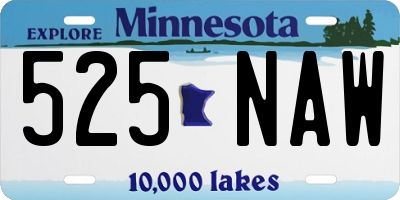MN license plate 525NAW