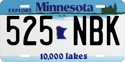 MN license plate 525NBK