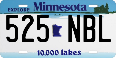 MN license plate 525NBL