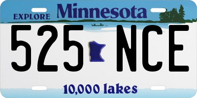 MN license plate 525NCE