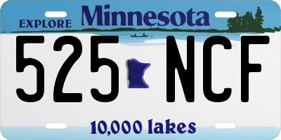 MN license plate 525NCF