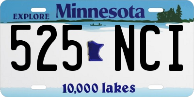 MN license plate 525NCI