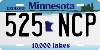 MN license plate 525NCP