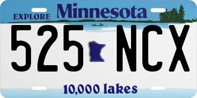 MN license plate 525NCX