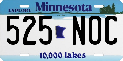 MN license plate 525NOC