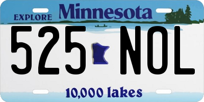 MN license plate 525NOL