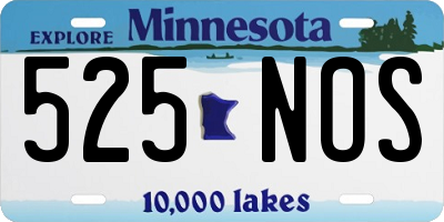 MN license plate 525NOS