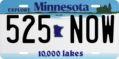 MN license plate 525NOW