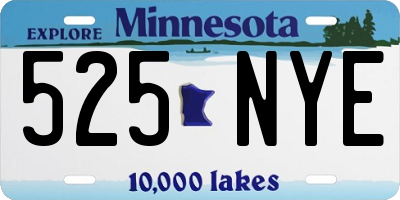 MN license plate 525NYE