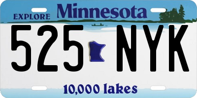 MN license plate 525NYK