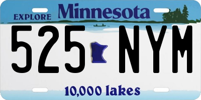 MN license plate 525NYM